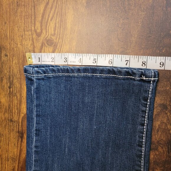 Earl Jeans Womens 12 Straight Leg Mid Rise Button Flap Embellished Thick Stitch - Picture 9 of 10